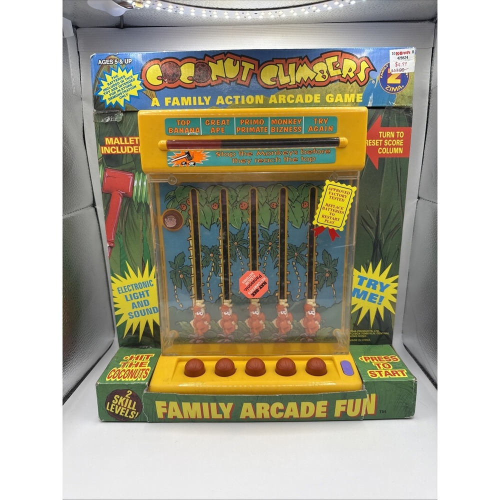 VTG 1991 Tiger Electronics Coconut Climbers Tabletop Arcade‎ Game Untested NEW